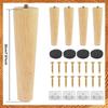 4 Pcs Furniture Legs natural Wooden Solid Furniture Feet Oblique/Straight Table Feet Non-slip Furniture Floor Protector Decorate
