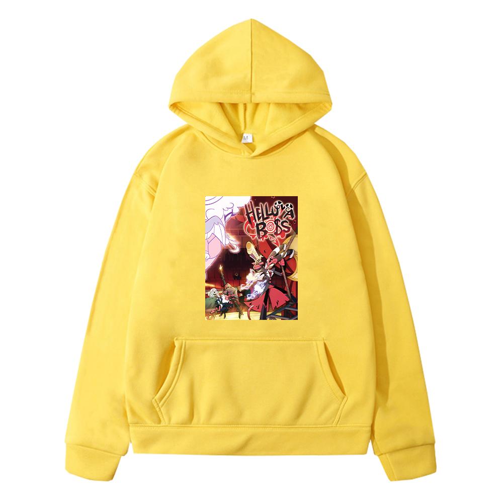 Comfortable Helluva Boss Print Long Hoodie Boys Sweatshirt Autumn Pullover Anime Hoodie Fleece Jacket Kids Christmas Girls