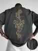 Unisexs And Unisexs Samurai Sword Letter Printed Round Neck Tshirt Street Casual 100 Pure Cotton Hiphop Short Sleeved Shirt