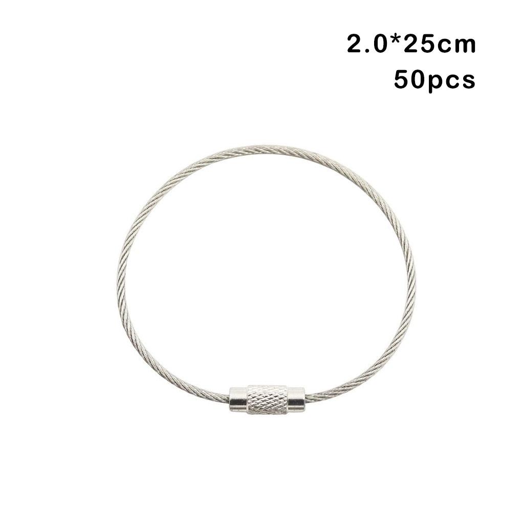 50Pcs Wire Key Ring Keychain Loop Loops Signboard Luggage Car Hanging Tag Durable Bag Rope Accessories Multipurpose