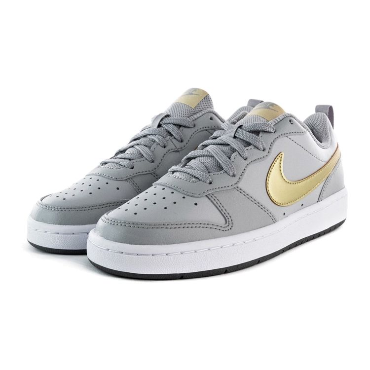 Nike Court Borough Low 2 Slip Resistant Shock Absorbing Durable Low Top Sneakers Women Sneakers Gray Gold BQ5448-013