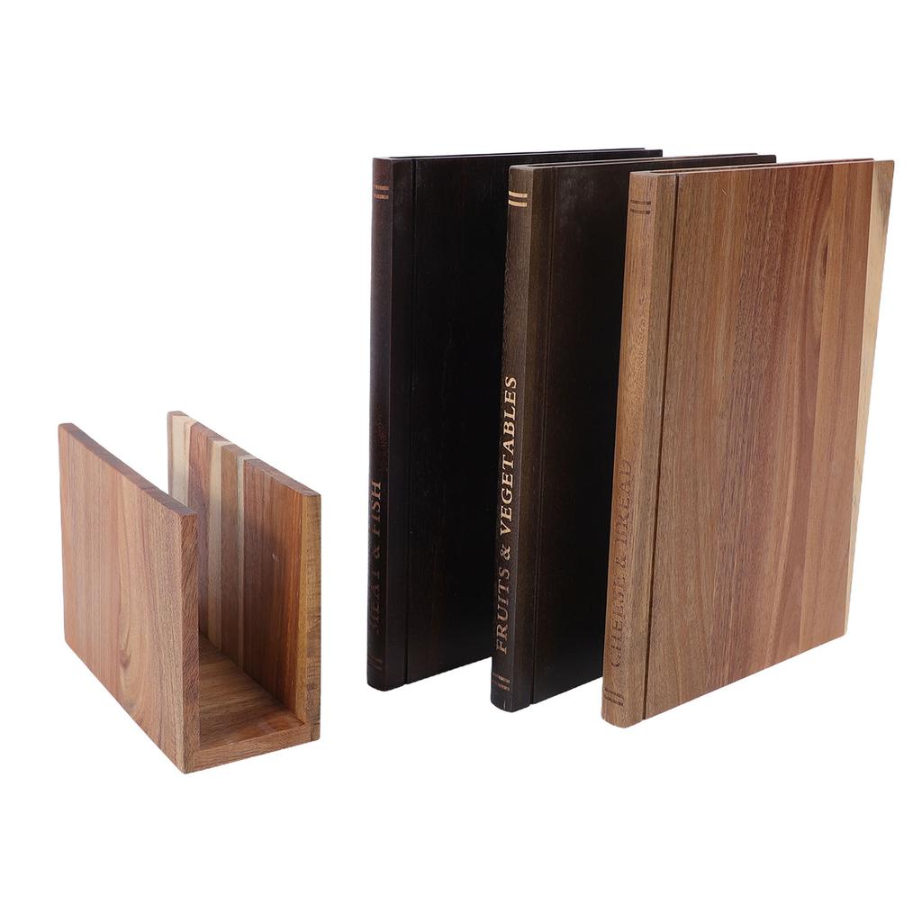 Set di 3 Taglieri a Forma di Libro in Legno Decorativi per Cucina con Supporto per Frutta Verdura Pane