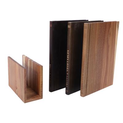 Set di 3 Taglieri a Forma di Libro in Legno Decorativi per Cucina con Supporto per Frutta Verdura Pane
