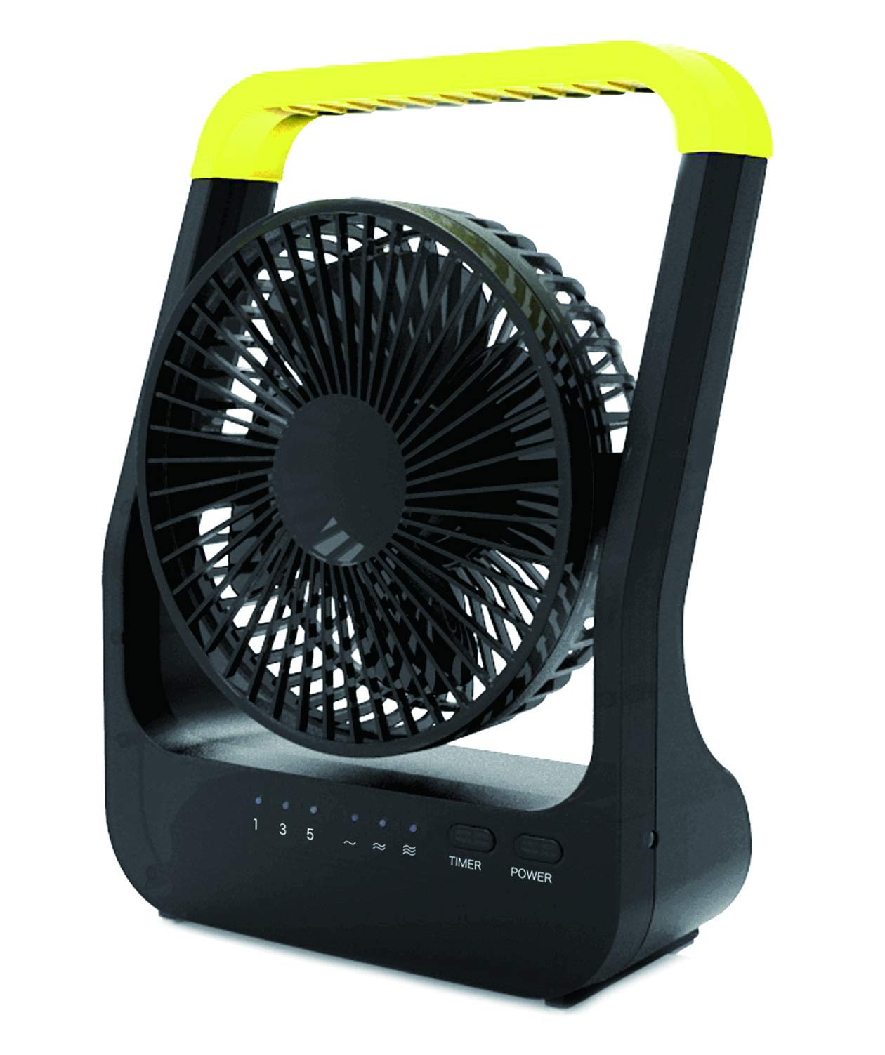 

Topland Tabletop Small FAN Home Power Vertical Angle 3 Levels of Air Flow Equipped with Off Black BK Fan, [Anywhere & Outdoors] 3-Way Supply, чорний
