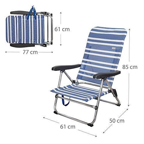 Folding Chair - AKTIVE - 62601 - Aluminum - Blue - 67 X 57 X 85 Cm
