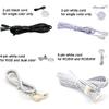 Flexible Extendable Cables for AIBOO LED Under Cabinet Lighting Kit White Cord 60 Inch Extension Cords (2-pin White Cords, 4 Packs)