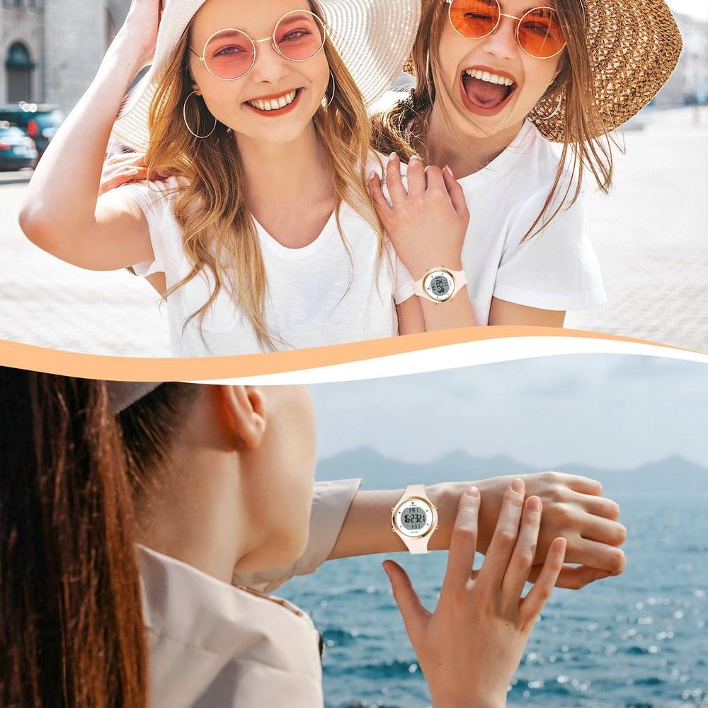 ShunkanSai Digital Wristwatch Waterproof Sports Watch Date Day Alarm LED Multi-function Easy to Read Unisex