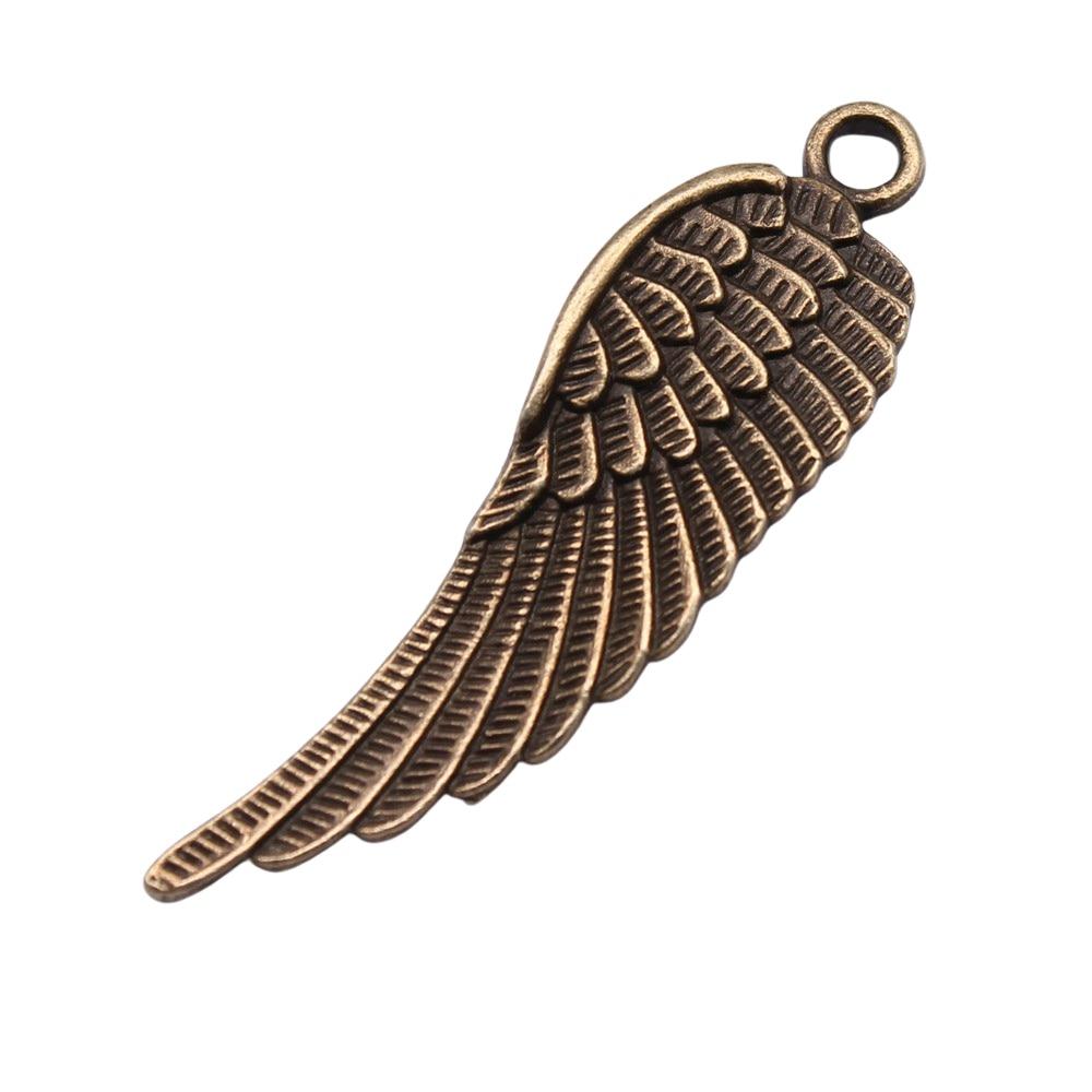 

5шт Крылья Шармы Шармы Античная бронза Цвет Цинковый сплав 50X14mm