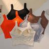 Women's Pure Cotton Vest with Fixed Cup Straps & Chest Pads - Breathable Lingerie & Outerwear