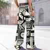 Womens Pants Wide Leg Pants With Pockets Casual Trousers Printed  Elastic Waist Sweatpants