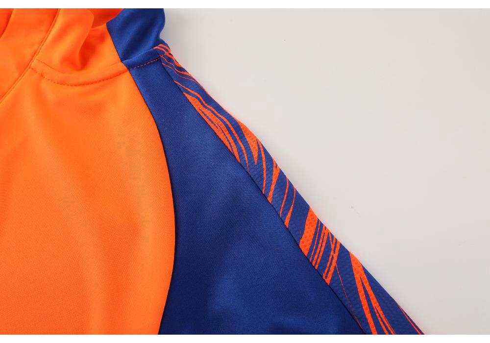 Unisex Long-Sleeve Football Jersey and Half-Zip Uniform Set for Children and Adults