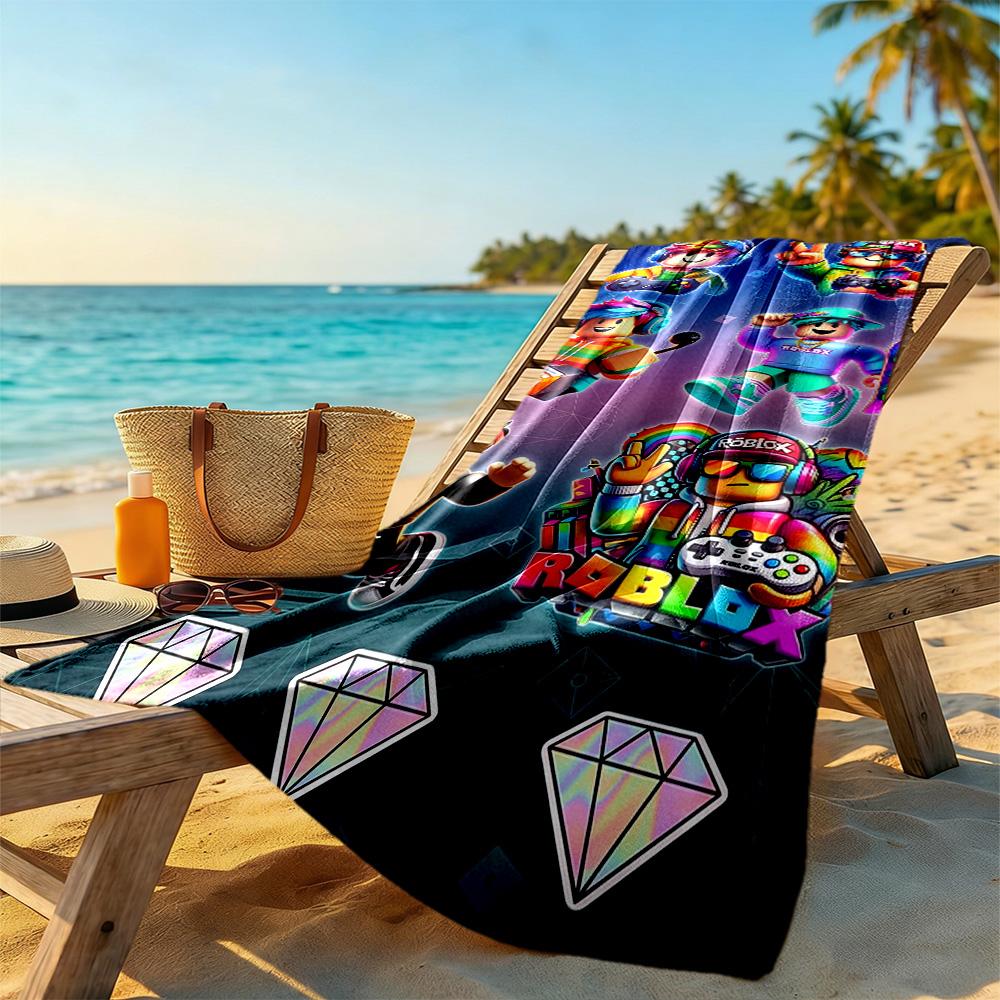 Roblox Beach Towel Super Soft Microfiber Quickdry Fabric Comfortable Lightweight Suitable for Sports, Travel, Swimming, Yoga, Bathroom, Beach, And Poo