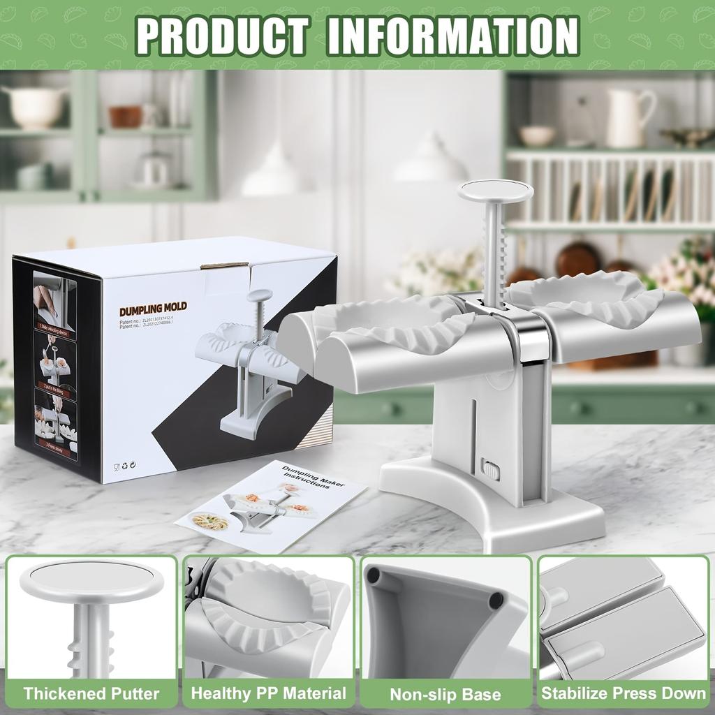 1pc Manual Press Dumpling Maker Easy To Use Mould DoubleHead Wrapper Dumpling Pastry Making Tools Food Machine Kitchen Accessories