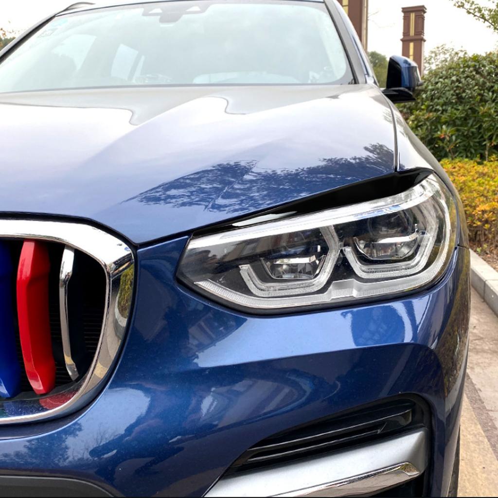 1 Pair Headlight Eyebrow Stickers Car Headlamp Eyelid Decal Cover Replacement for X3 X4 G01G02 2018+(Carbon     )