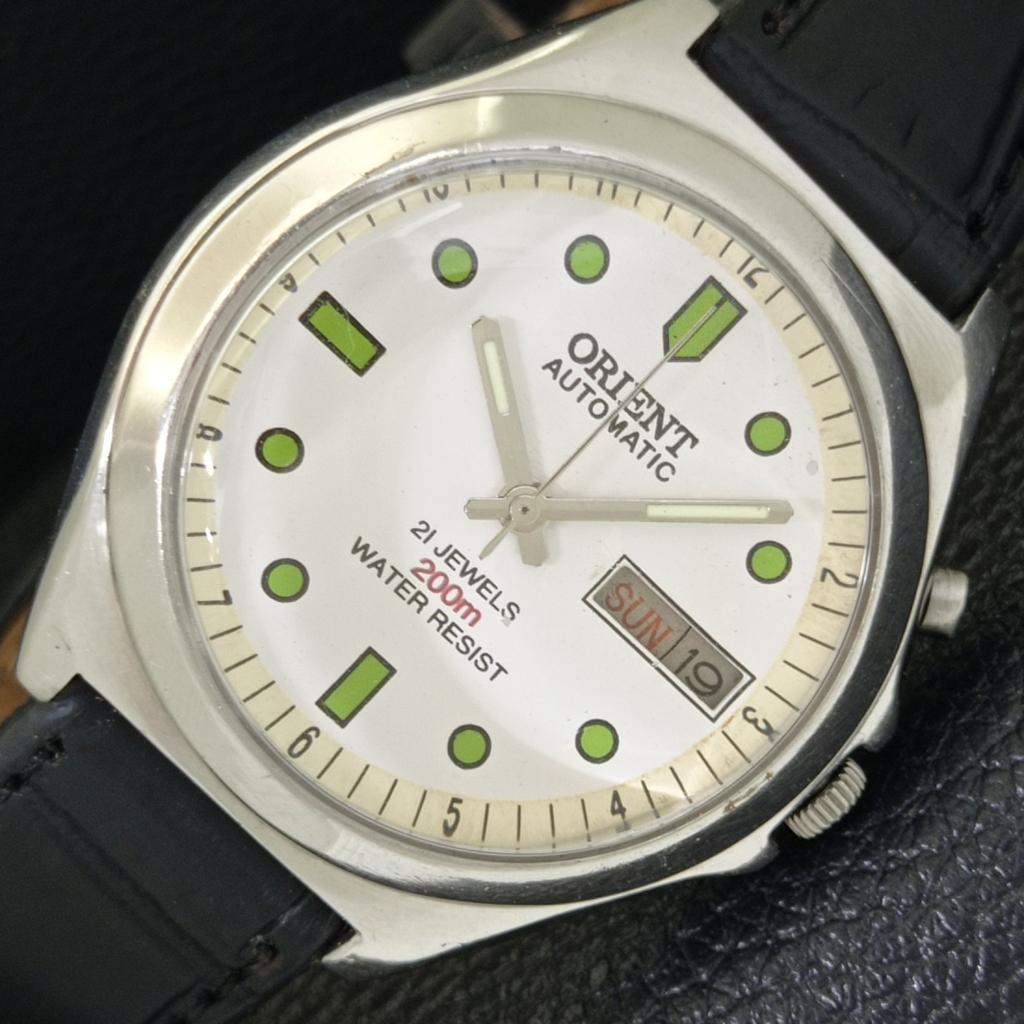 

VINTAGE ORIENT AUTOMATIC 46941 JAPAN MENS WHITE COLOR DIAL WATCH a700705-5 R204-a700705