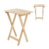 TV Dinner Folding Trays with Storage Rack Tray Table Set Wooden Snack Tables