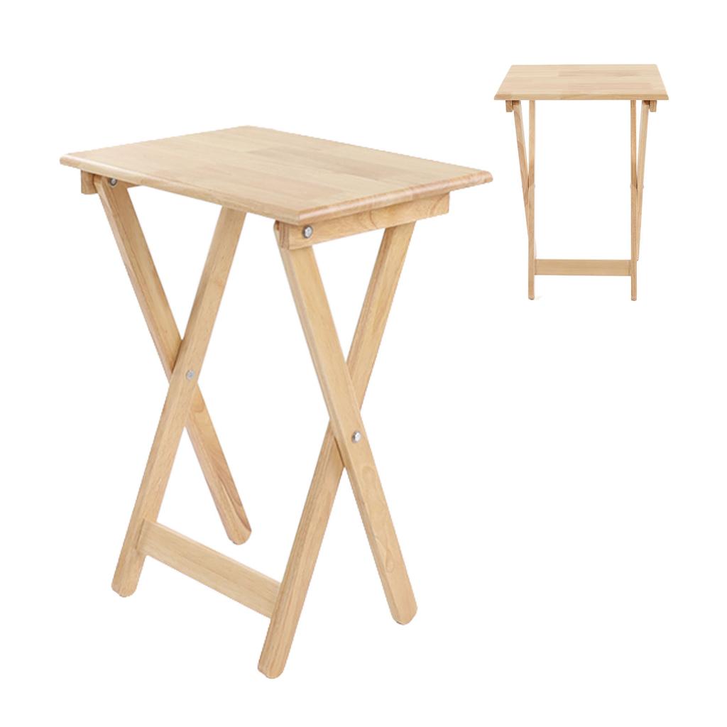 TV Dinner Folding Trays with Storage Rack Tray Table Set Wooden Snack Tables
