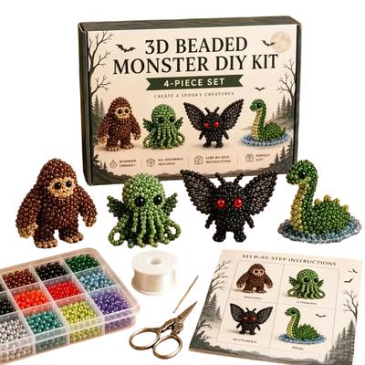 DIY 3D Animals Bead Embroidery Set Complete Accessories Beadwork Crafts Kit Beading Craft Set for Teens Girls Women Enthusiasts