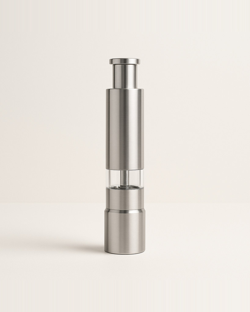 Kitchen Stainless Steel Manual Thumb Push Salt Spice Sauce Grinder Pepper Mill