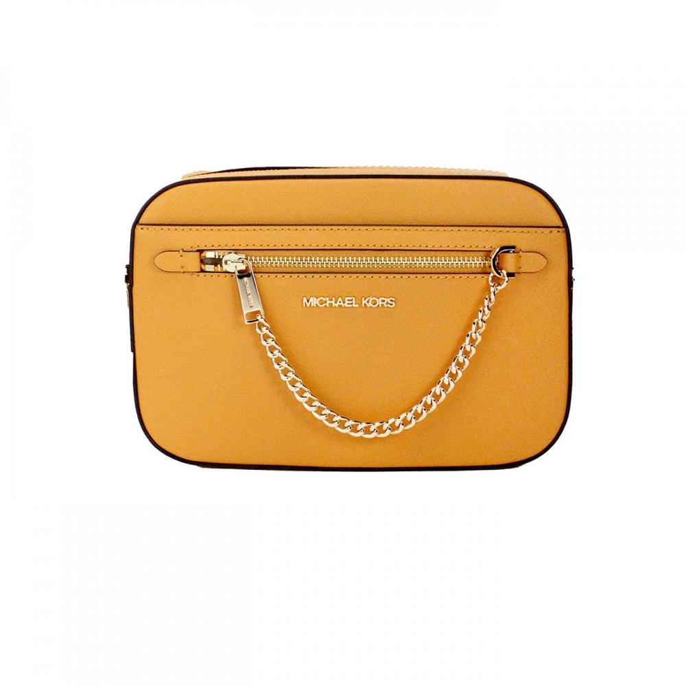 

Michael Kors Jet Set East West Большая кожаная женская сумка через плечо с цепочкой на молнии, мульти
