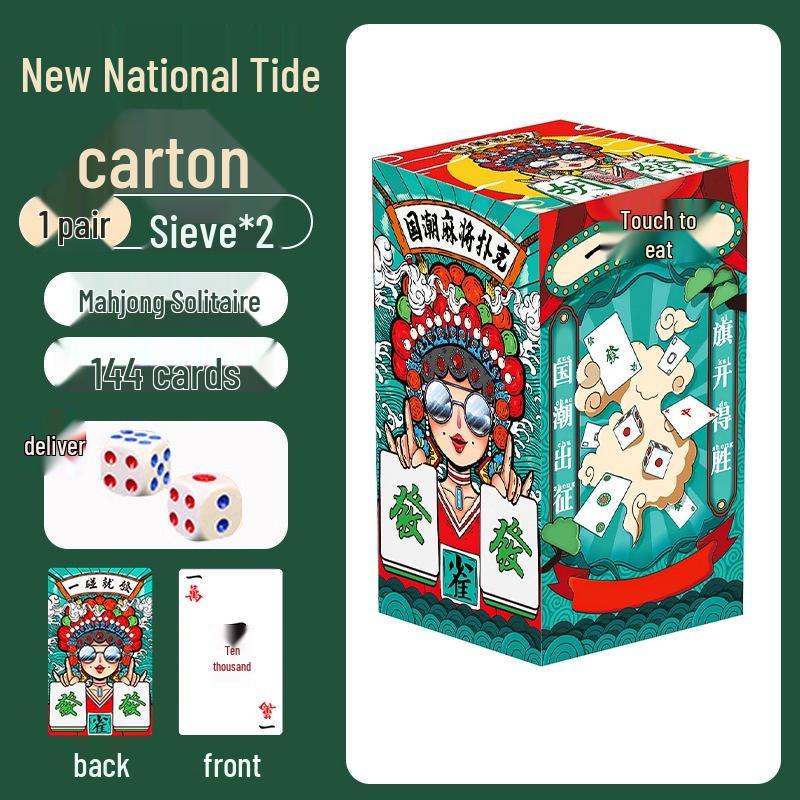 Waterproof Plastic Mahjong Playing Cards - Set of 144 Cards