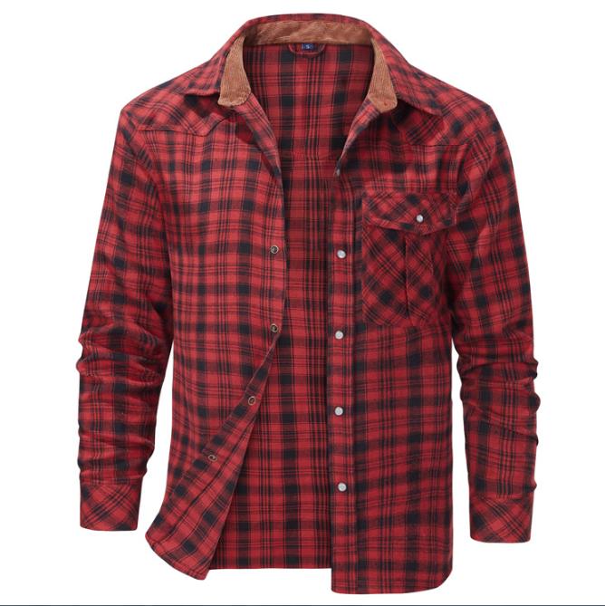 

Осенне-зимняя джинсовая куртка с воротником, молодежная джинсовая куртка, весенне-осенняя тонкая джинсовая куртка, мужская фланелевая рубашка S красный