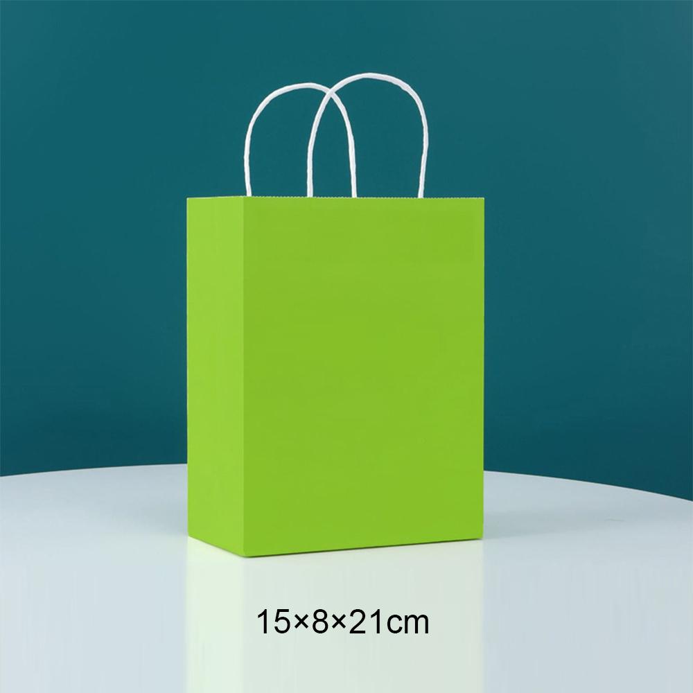 10/20/30/40/50pcs Candy Colorful Shopping Bags With Handle for Wedding Birthday Party Decoration Kraft Paper Bags Gifts Supplies