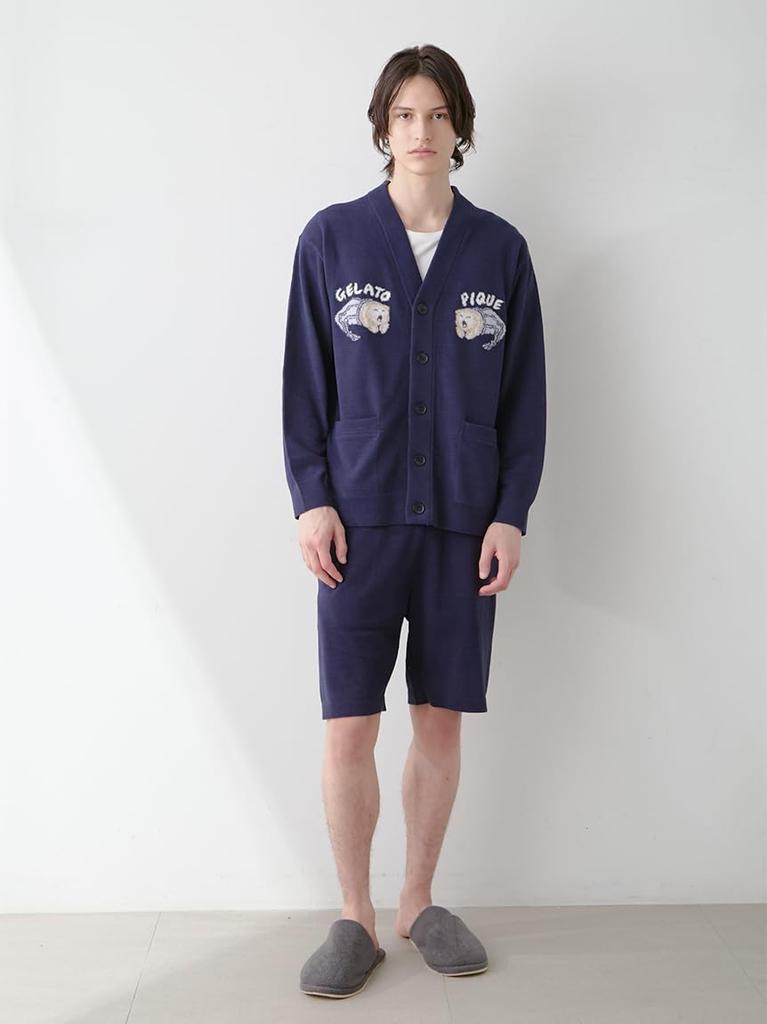 Gelato Pique HOMMEsleeping cat JQD Cardigan PMNT254951 NVY L Men's