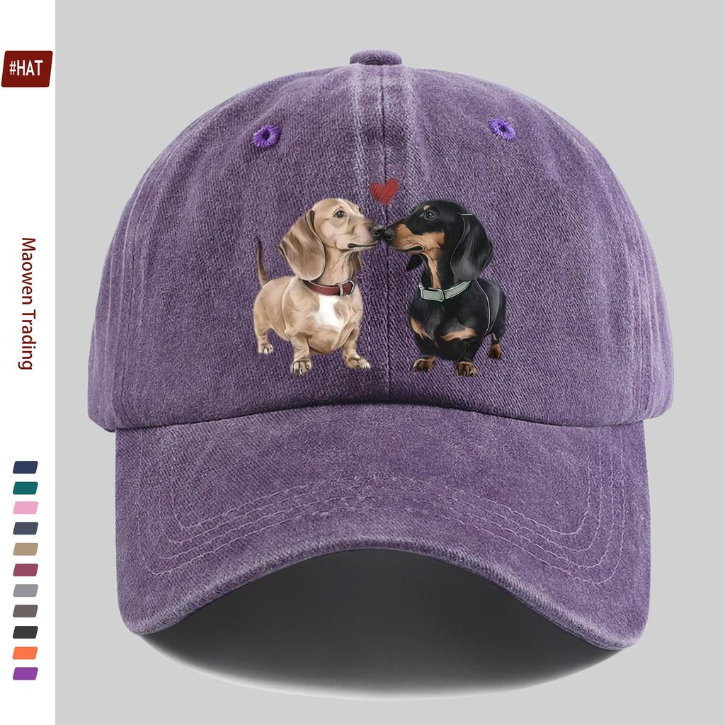 Gorra de Béisbol Estampada con Patrón de Corazón y Perro con Lindo Diseño de Mascota Sombrero para el Sol Cómodo y Ligero Correa Ajustable Fashio
