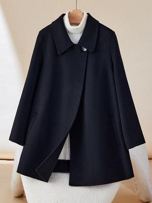 Manteau Court Élégant Double Face en Laine Cachemire pour Femme Automne/Hiver 2025