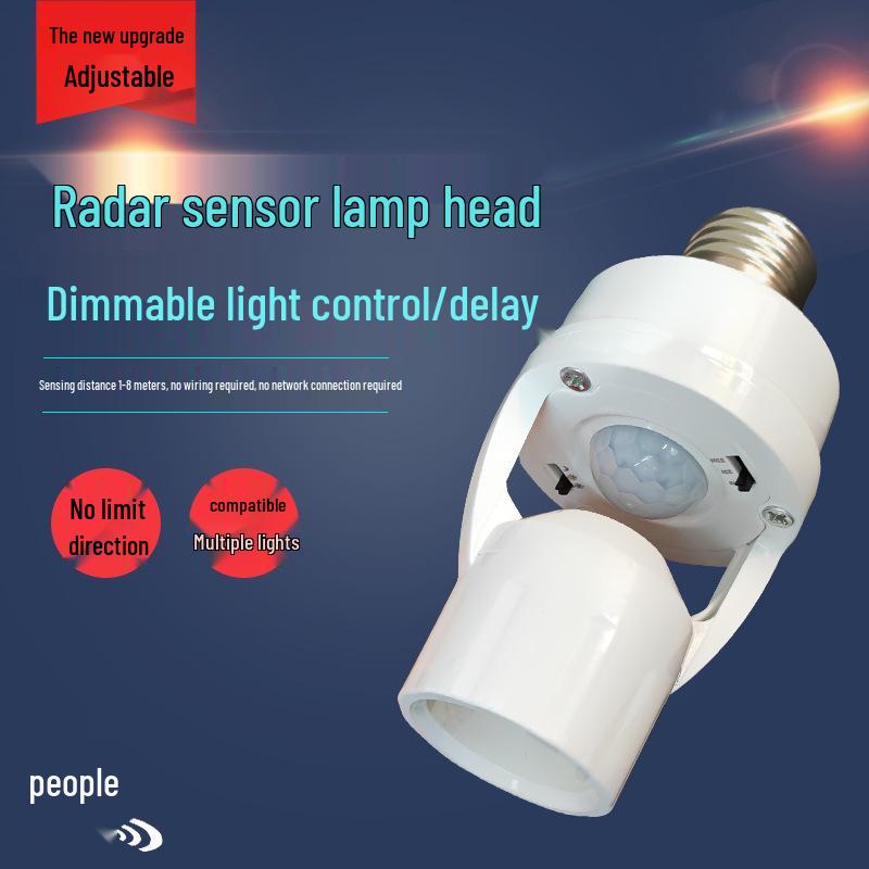 E27 LED Smart Lamp Holder with Voice, Sound, and Light Control for Hallways and Stairwells.