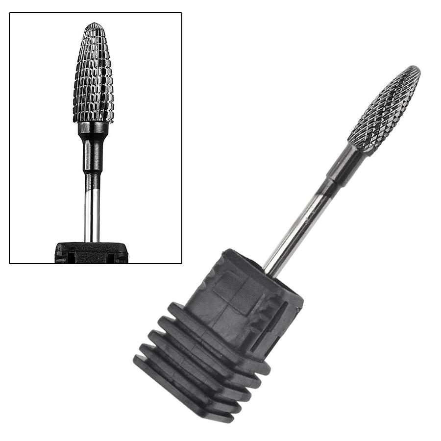 

5 Styles Black Tungsten Carbide Nail Grinding Bits, Polishing Drill Heads for Manicure, Nail Drill Bits Tool 01