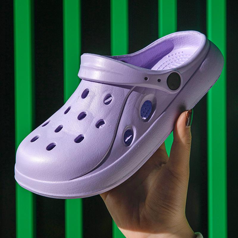 

Сандалии унисекс с закрытым носком и толстой мягкой подошвой для летнего ношения на открытом воздухе 40-41 фиолетовый