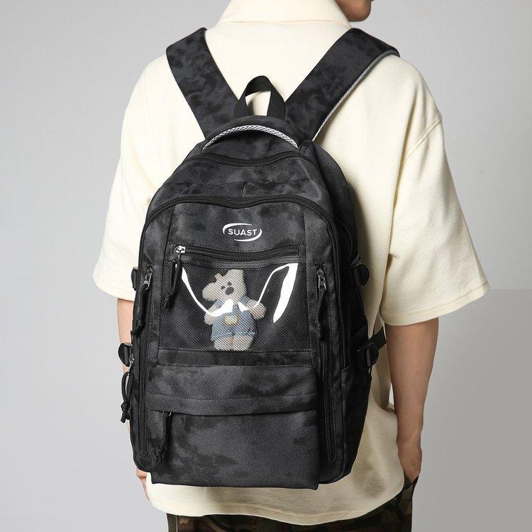 Schoolbag Lightweight School Bag Boys Camouflage Junior High School High School Students Large Capacity Backpack Women's Commuter Travel Computer