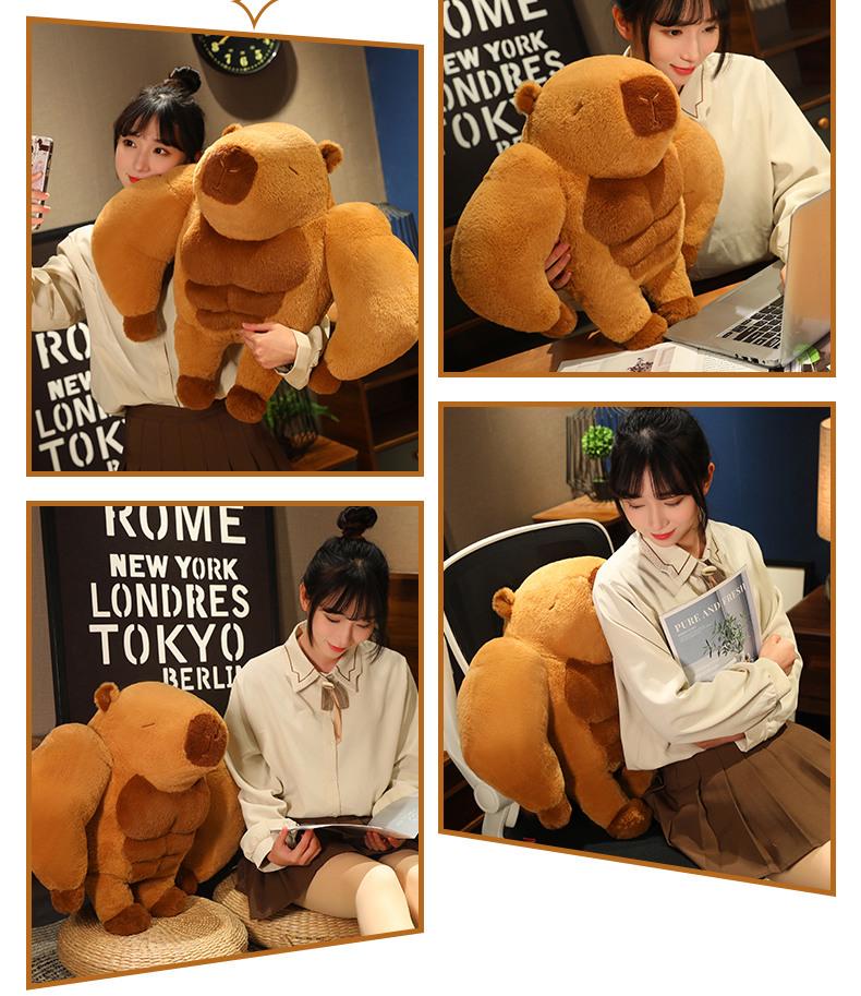 Internet Celebrity Muscular Capybara Plush Doll – Cute Ugly Pillow Gift