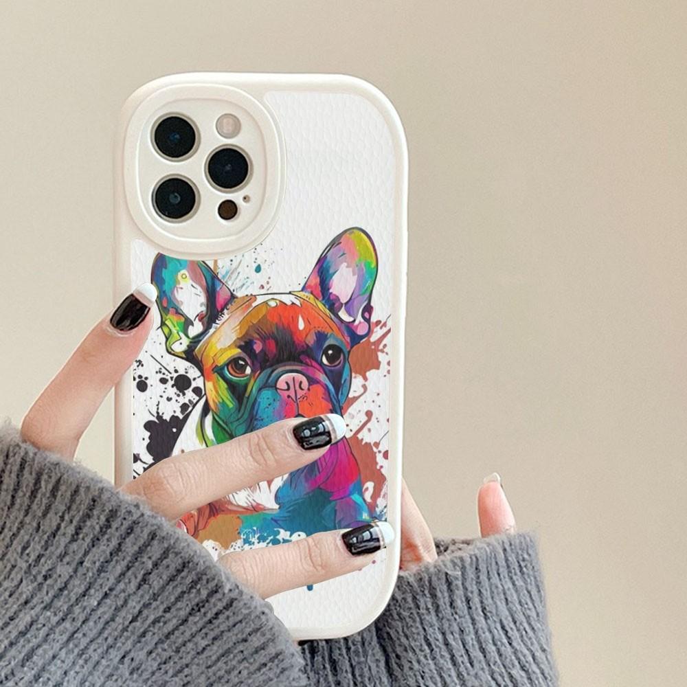 French Bulldog Dog Pug Phone Case Hard Leather For IPhone 16 15 14 13 12 Mini 11 14 Pro Max Xs X Xr 7 8 Plus Fundas