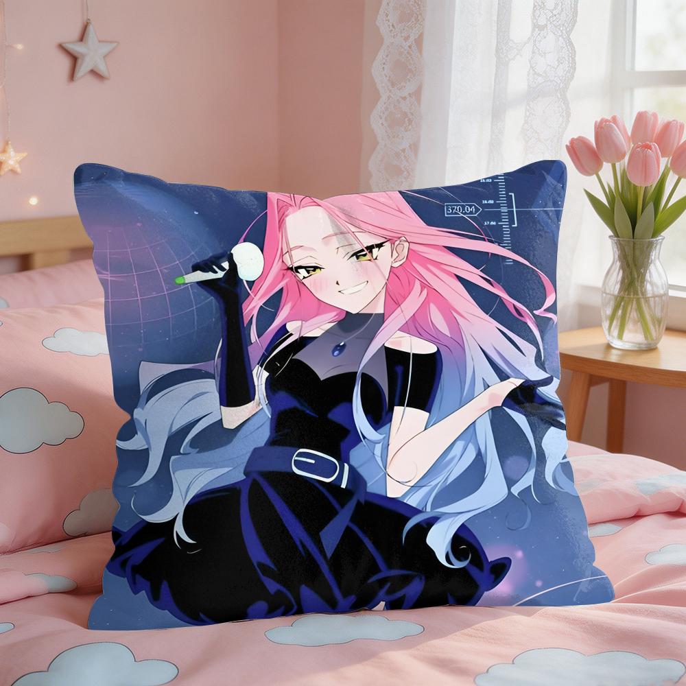 Alien Stage Mizi Anime Girl Pink Cushion Cover Square Short Plush Pillow Case Living Room Sofa Home Decor Funda X