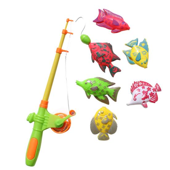 

7 Pcs Fishing Game Toy Magnetic Simulation Plastic Colorful Fish Models for Children