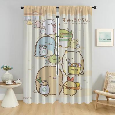 Sumikko Gurashi Curtains Child Room Blackout Curtain for Room 2 Panel Home Interior Curtains Shades Halloween Decoration Living