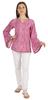 Moomaya Printed Top Full Sleeve Pleated Rayon Kurta Short Tunic Summer Blouse For