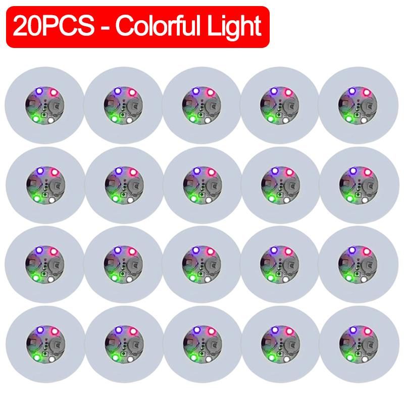 

3 режима, светодиодные фонари для подстаканников, светящиеся на батарейках стаканы для питья, подставки для чашек, лампы, бутылки с ликером, подушки для подставок, бары, декор для вечеринки 20PCS разноцветный