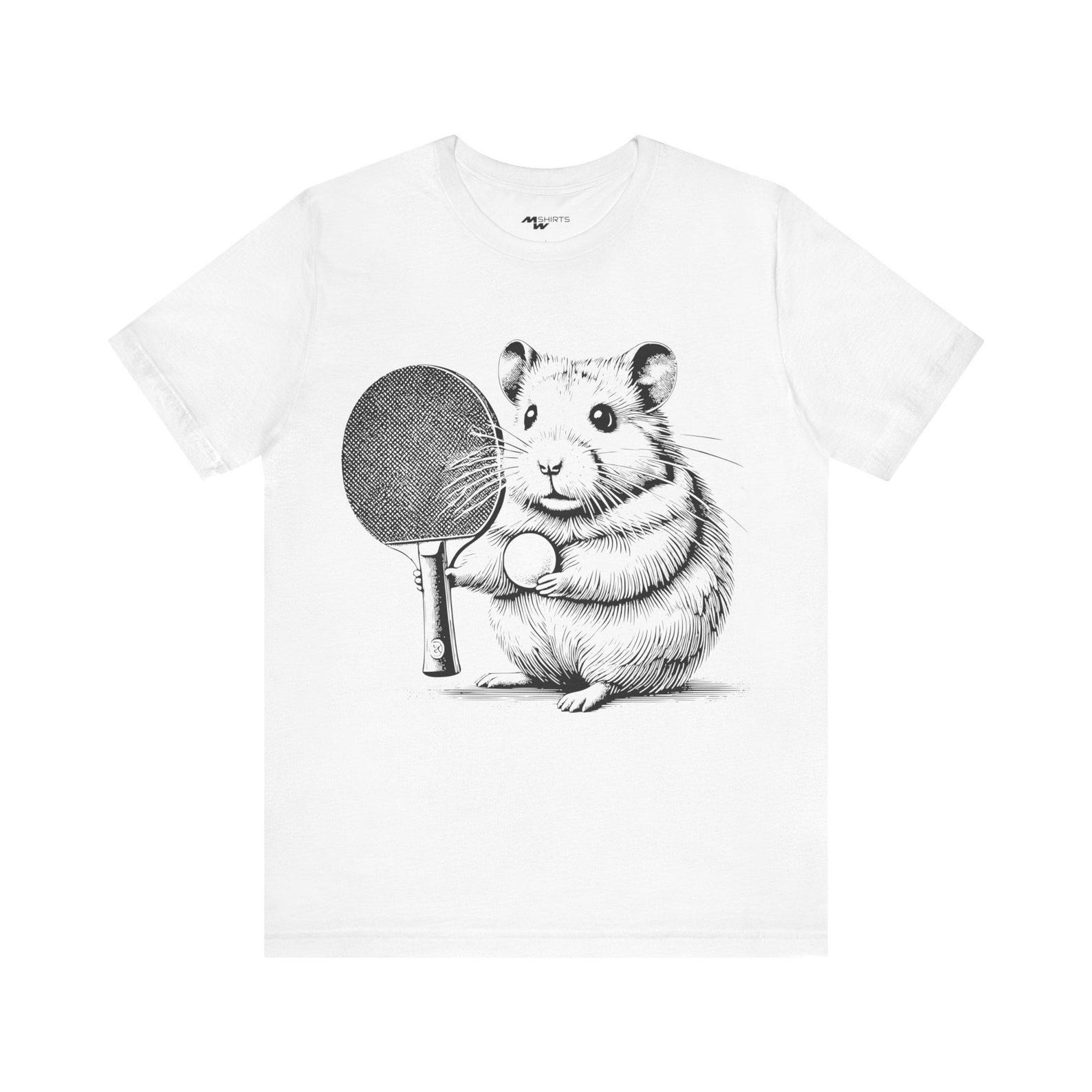 Hamster Playing Ping Pong T-Shirt, Perfect Sports Apparel Gift 4XL