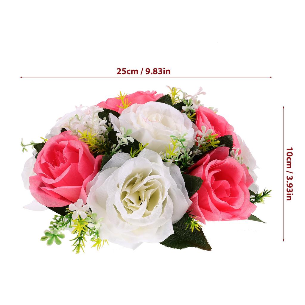 Fake Flower Ball Arrangement Simulated Rose Ball for Centerpiece Decoration Indoor Party Garden DIY Craft Lifelike Petals Fine