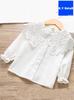 Girls Long Sleeve Lace Collar Shirt Button Down Front Lightweight Blouse for Spring Autumn School Wear