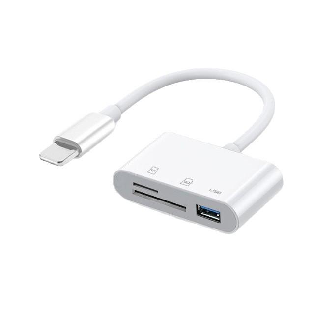 3-in-1 Multifunctional OTG Card Reader - Type-C, TF & SD Card Compatible with Mobile Phones & Computers