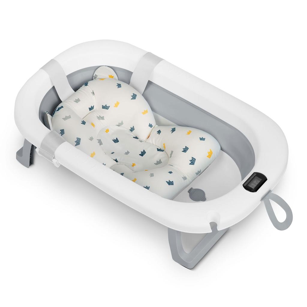 Folding Bathtub For Children, Infants With Thermometer And Insert Ricokids Rk-287 White And Gray