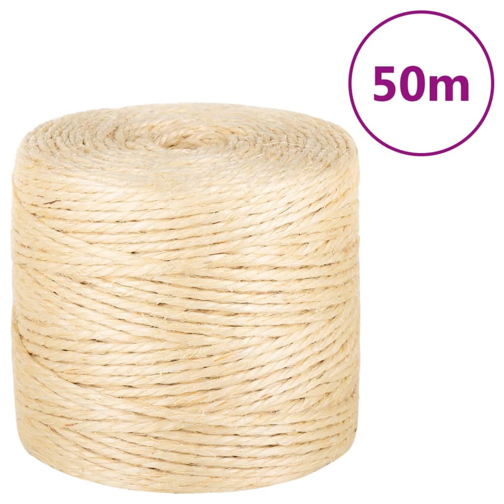 Sisal Rope 100percent Natural Sisal 4 Mm Diameter 50 M Length