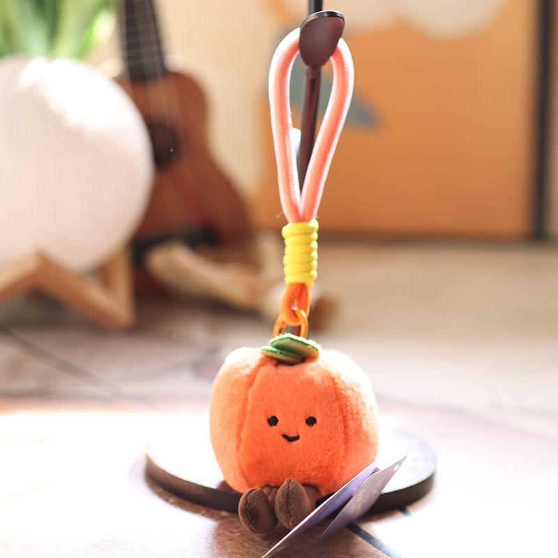 Cute Fruit Plush Keychain With Soft Pp Cotton Filling For Bag Decoration And Gifts