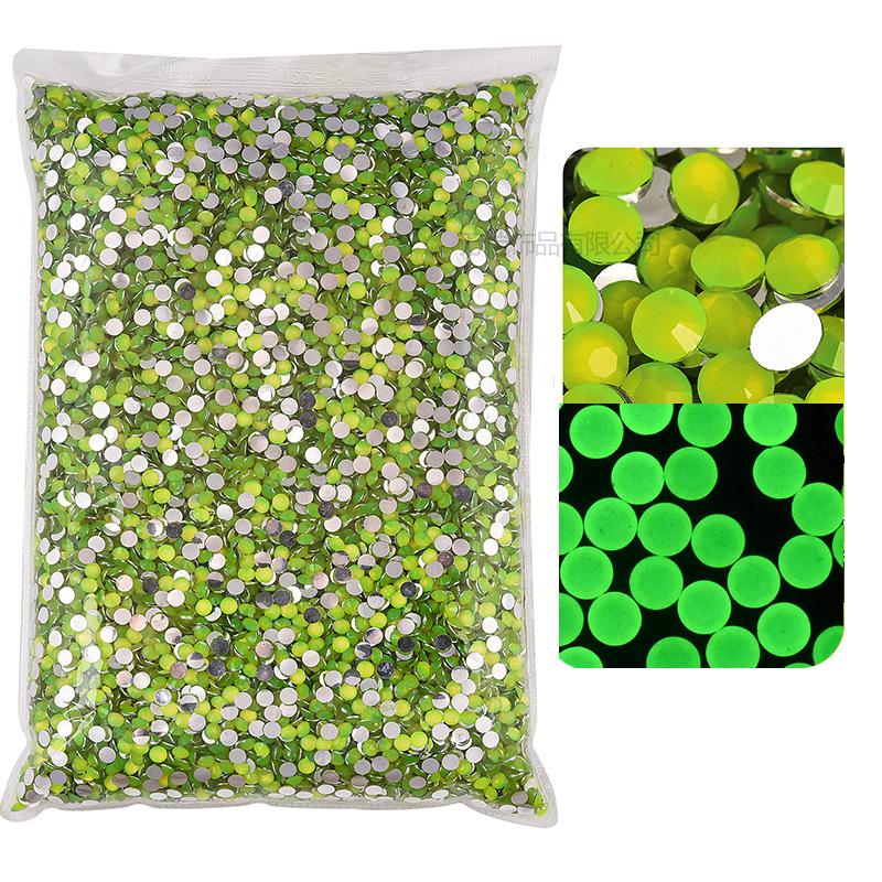 Resin Neon Flat Bottom Diamond, Silver Plated Bottom Fluorescent Nail Art Diamond Diy Mobile Phone Violent Bear Decoration Sticker Diamond Accessories