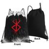 Custom Anime Pattern Drawstring Backpack Lightweight Foldable Sports Gym Bag Water Resistant String Sackpack for Training